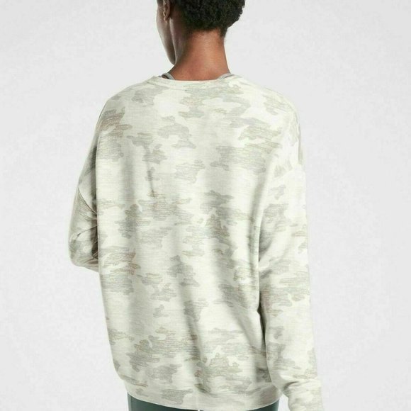 Athleta Women Pure Luxe Printed Sweatshirt Grey Camo XS NWT - Picture 7 of 8